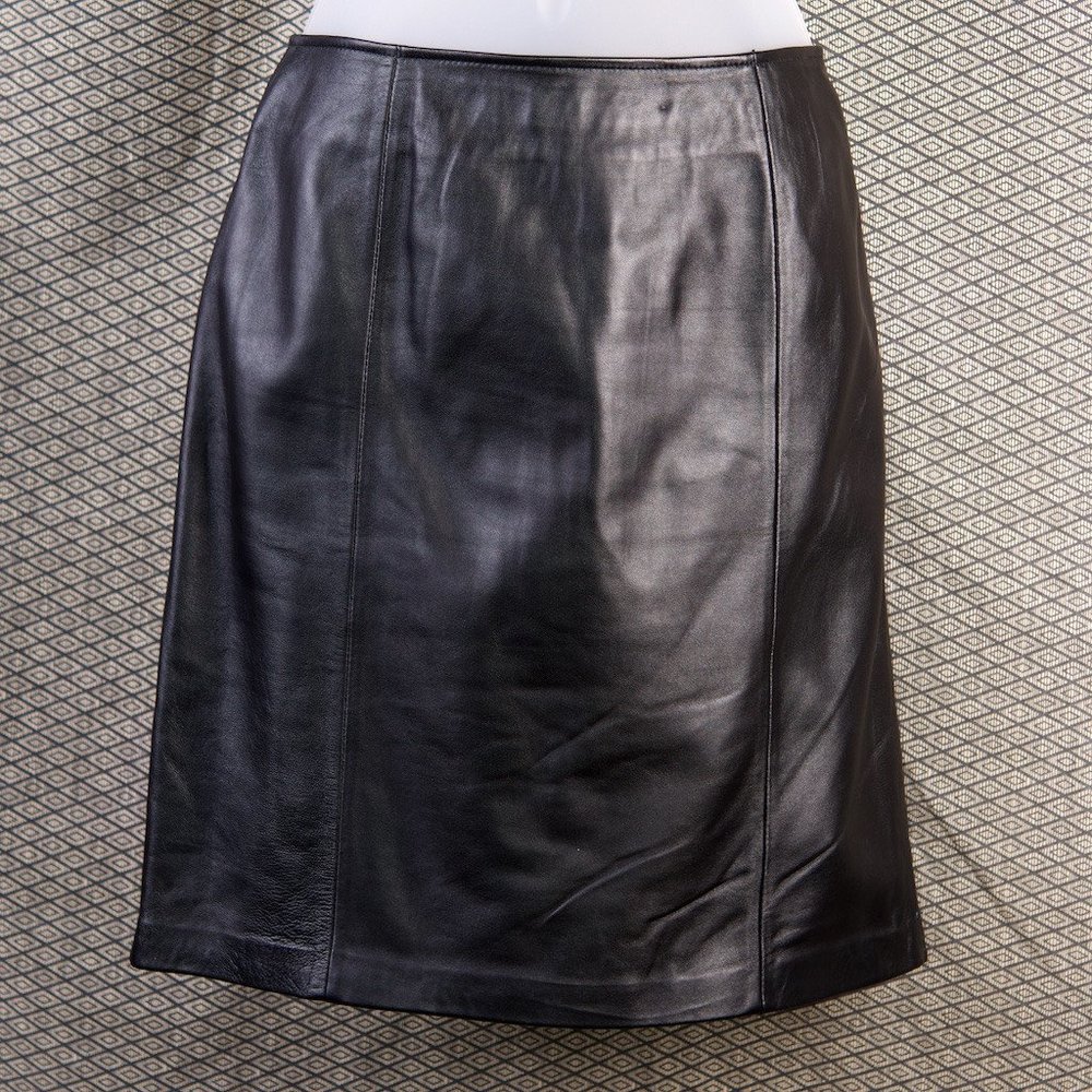 Black Soft Leather Pencil Skirt 10
